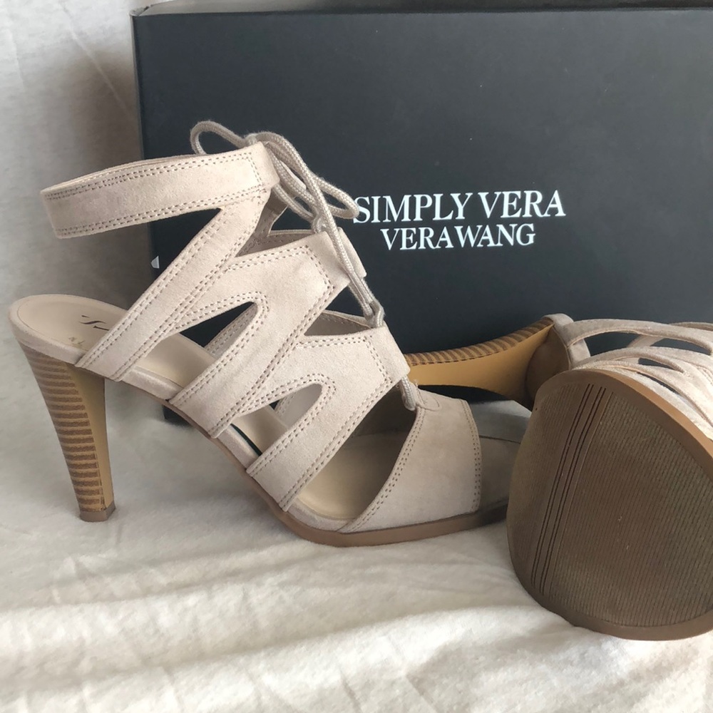 Vera Wang Strap Lace Up Heel